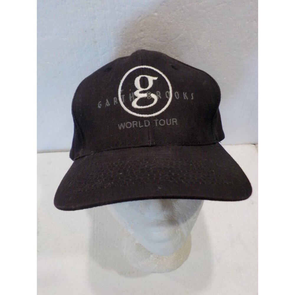 Vintage Garth Brooks World Tour Concert Hat Black Snap Back Country Music